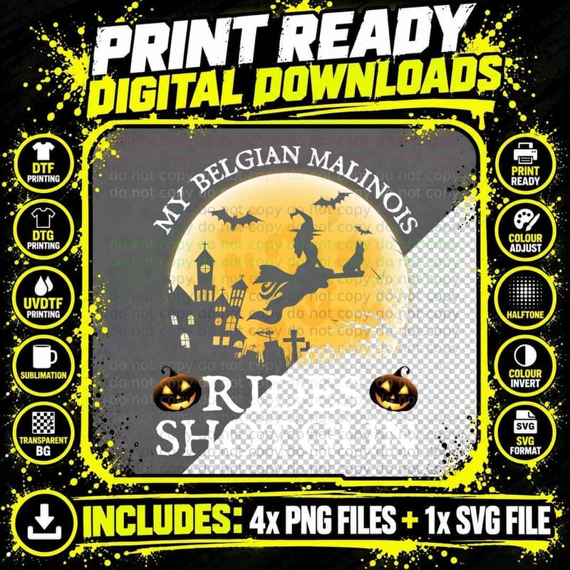 Belgian Malinois Halloween T-Shirt Png SVG Digital Bundle