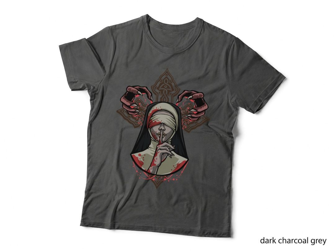 Blind Nun Faith Demon Gothic Horror Occult Silence Dark Art T-Shirt