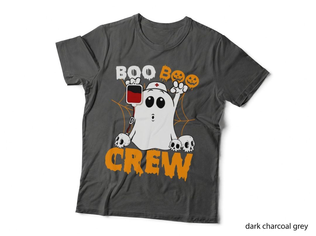 Boo Boo Crew Halloween T-Shirt, Spooky Ghost Costume, Halloween Party Wear