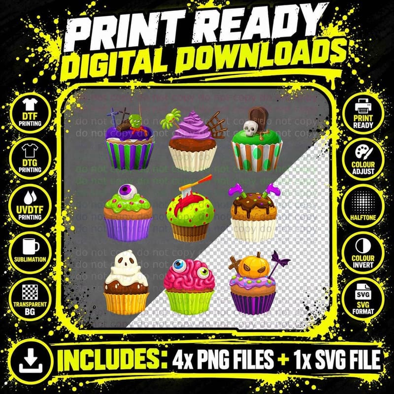 Cupcake Lover Halloween Costume T-Shirt Png SVG Digital Bundle