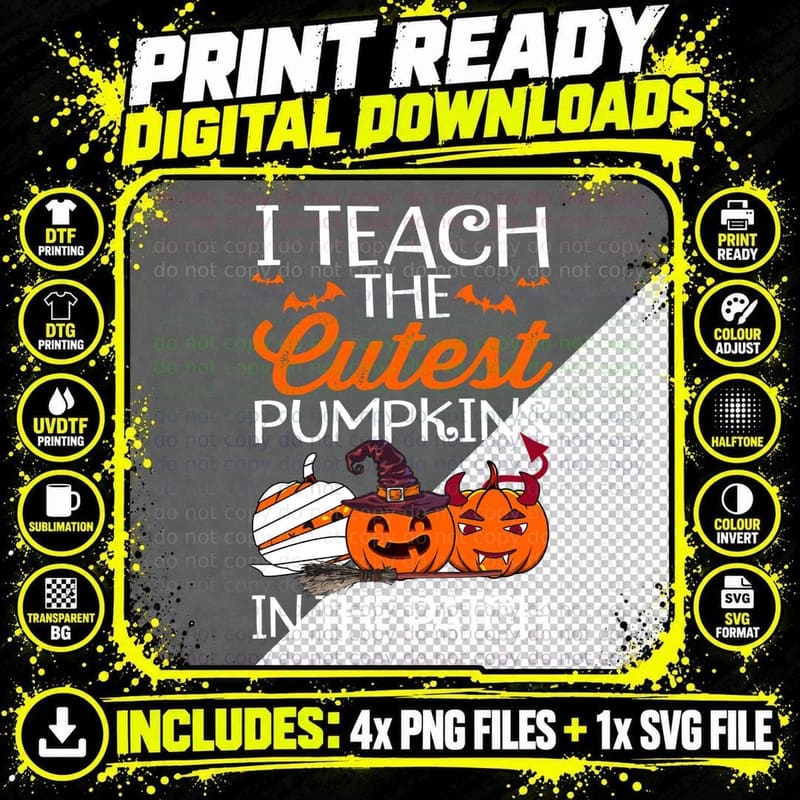 Cutest Halloween Pumpkin T-Shirt, Halloween Costume Png SVG Digital Bundle