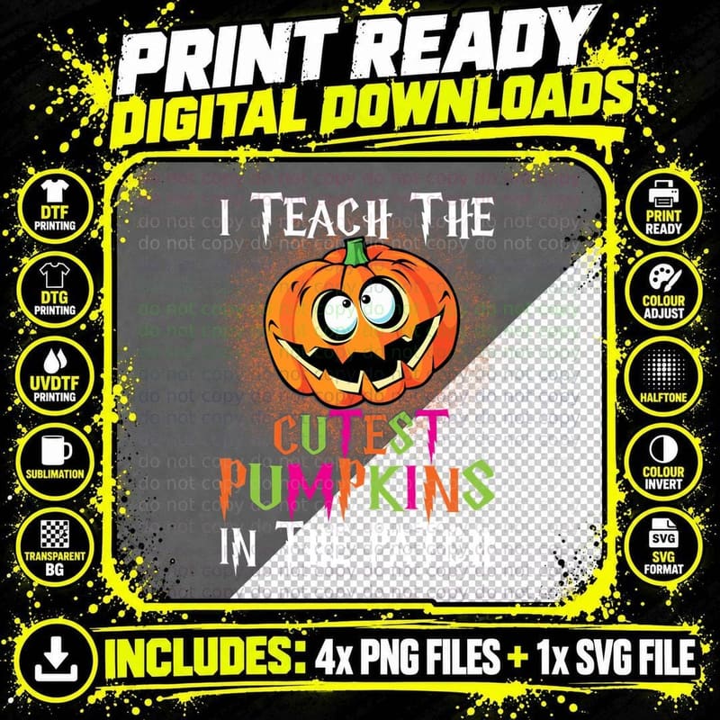 Cutest Pumpkins T-Shirt, Halloween Costume Png SVG Digital Bundle