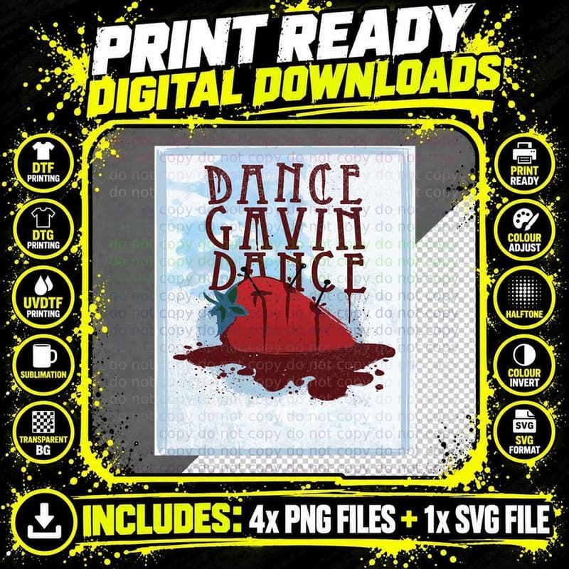 Dance Gavin Dance T-Shirt, Gothic Horror Aesthetic Png SVG Digital Bundle