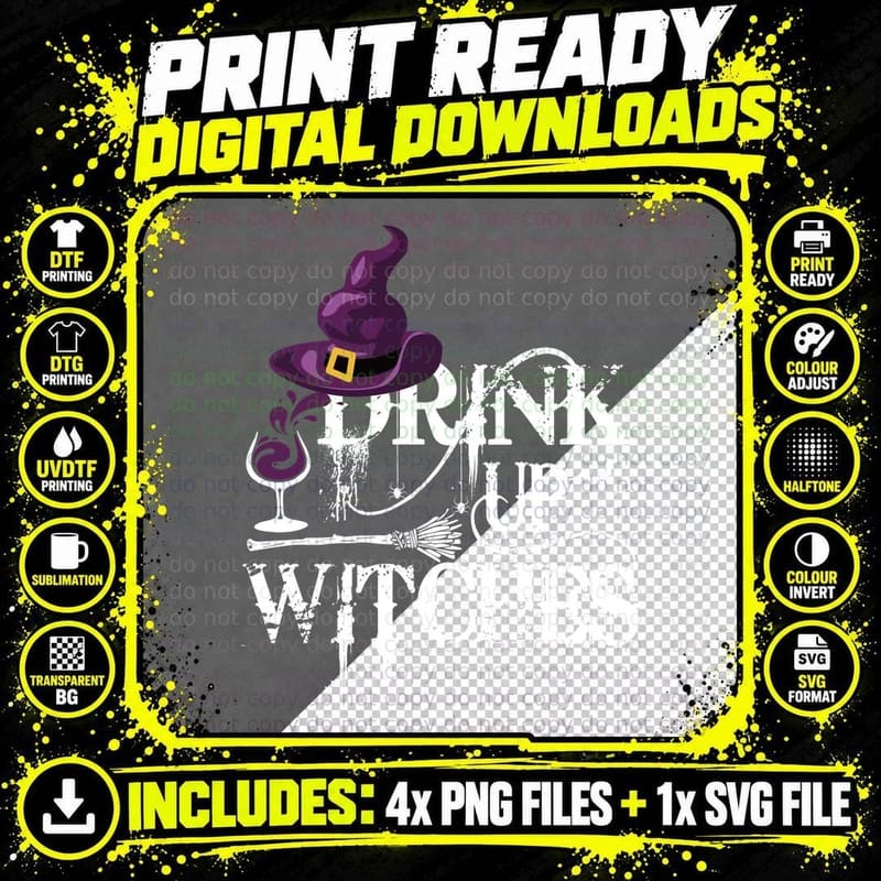 Drink up Witches T-Shirt, Halloween Costume Png SVG Digital Bundle