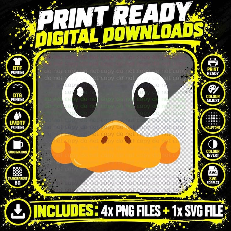 Duck Face T Halloween Costume Birthday Idea Cute Funny Png SVG Digital Bundle