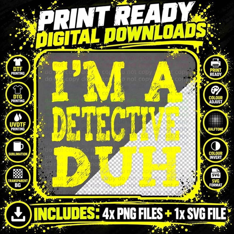 EASY Detective Halloween Costume Spy Lazy Last Minute Png SVG Digital Bundle