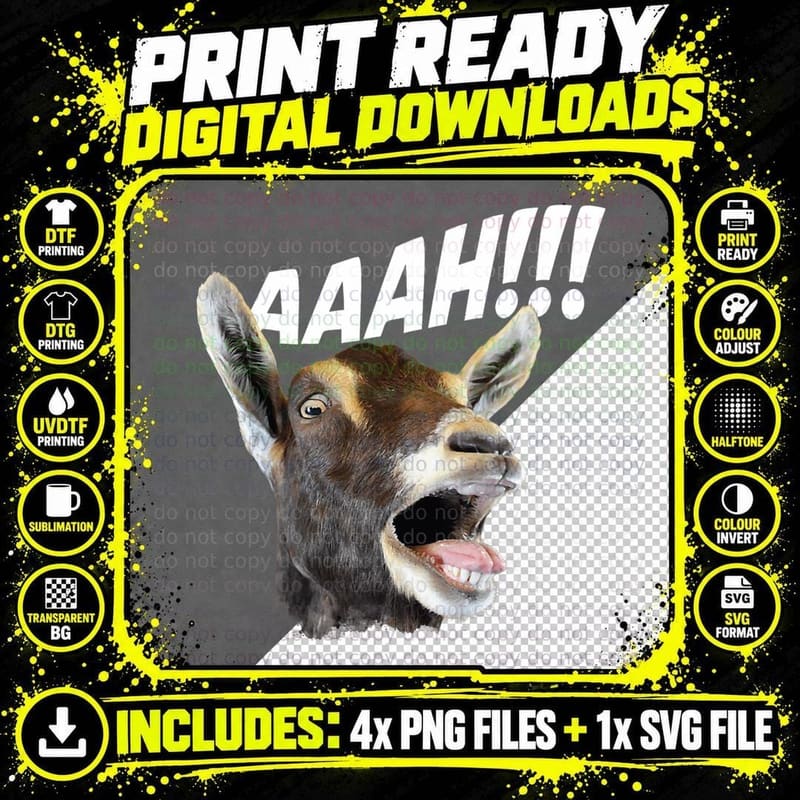 F0. NEW Batcheshalloweenhalloween-006Aaah - Goat Png SVG Digital Bundle