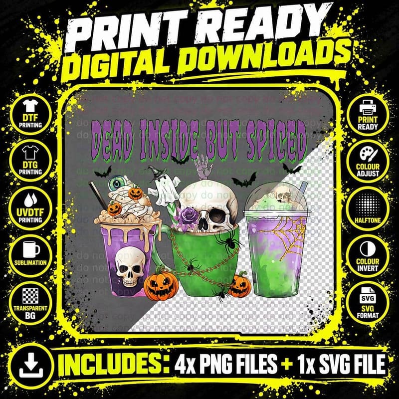 F0. NEW Batcheshalloweenhalloween-006Dead Inside but Png SVG Digital Bundle
