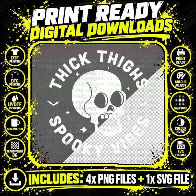 F0. NEW Batcheshalloweenhalloween-006Thick Thighs Spooky Png SVG Digital Bundle
