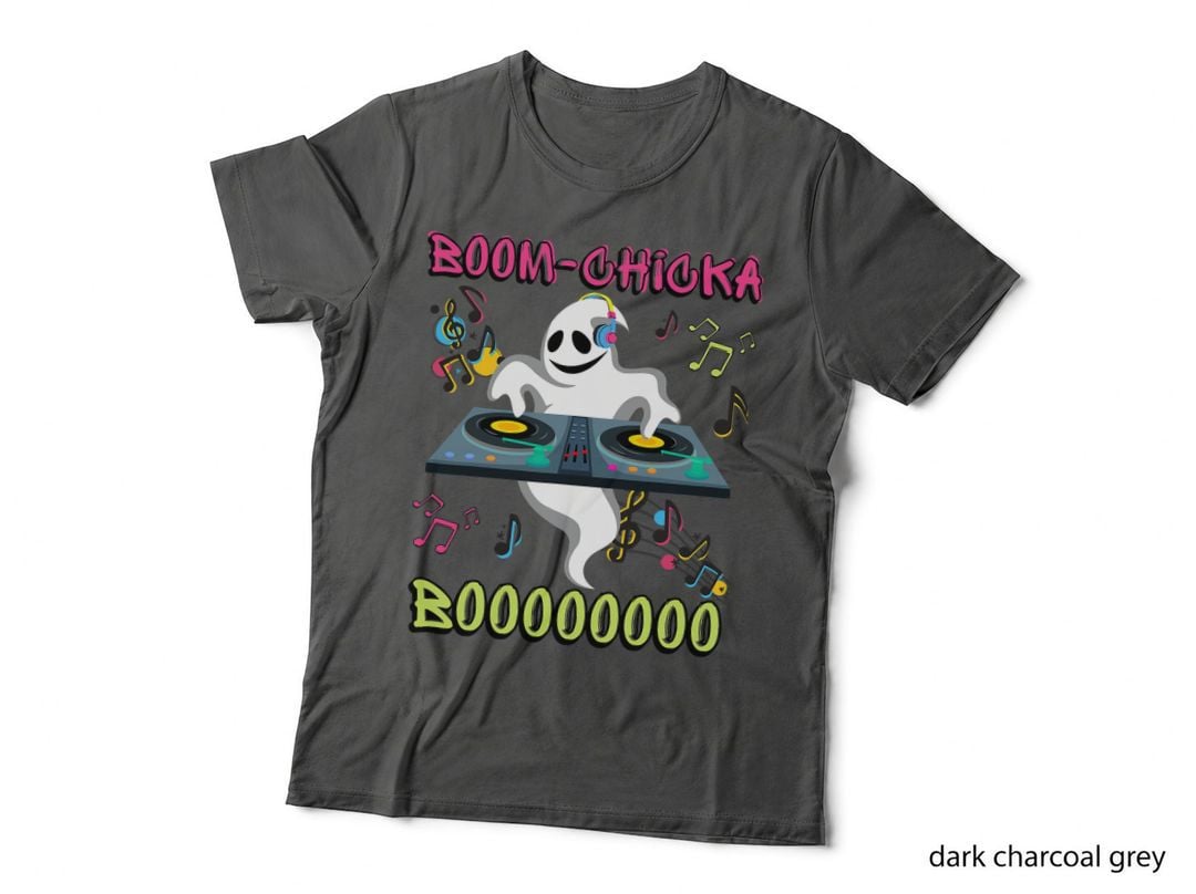 Ghost DJ Boom Chicka Boo Halloween Costume Funny Ghost T-Shirt