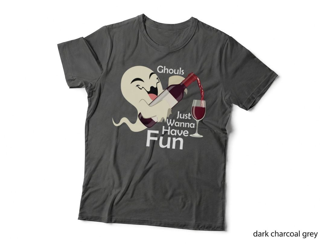 Ghost Pouring Wine T-Shirt, Halloween Party, Spooky Fun