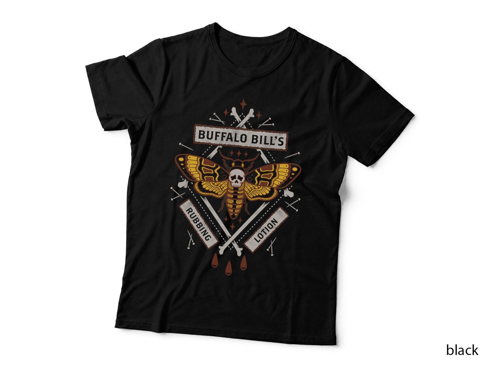 Gothic Horror Deaths Head Moth Rubbing Lotion T-Shirt
