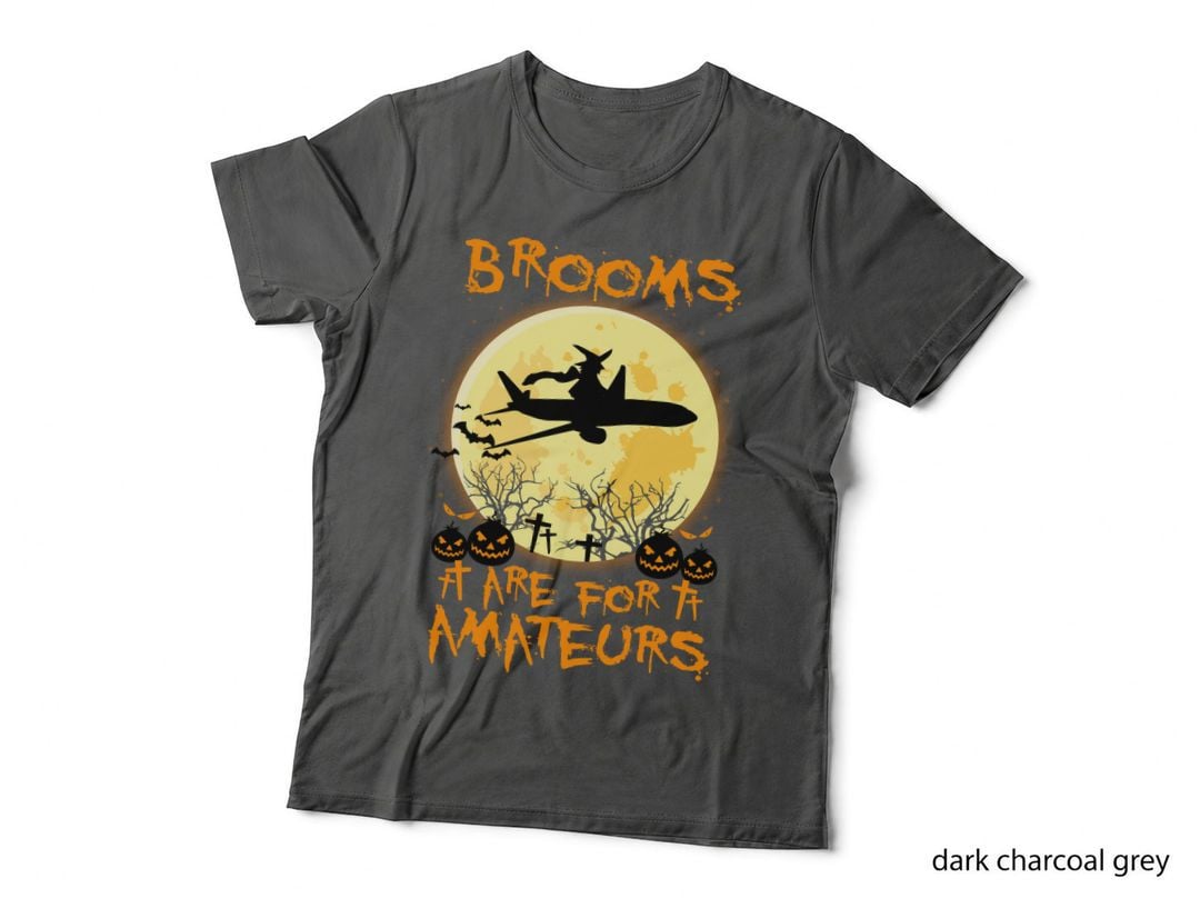 Halloween Airplane Brooms T-Shirt, Funny Sarcasm, Halloween Apparel