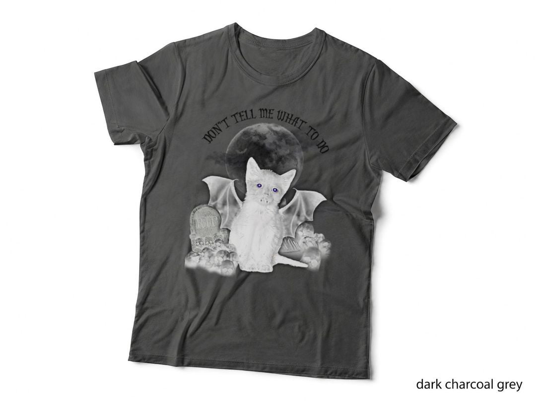 Halloween Bat Cat T-Shirt, Gothic Halloween Print, Pet Lover Apparel
