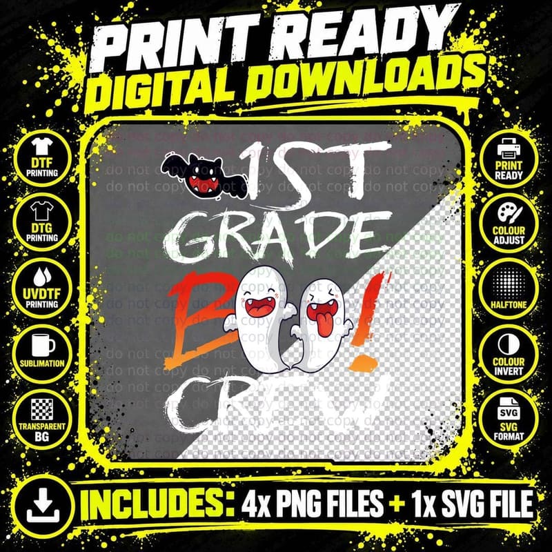 Halloween Boo Ghost T-Shirt, Spooky Party Theme Png SVG Digital Bundle