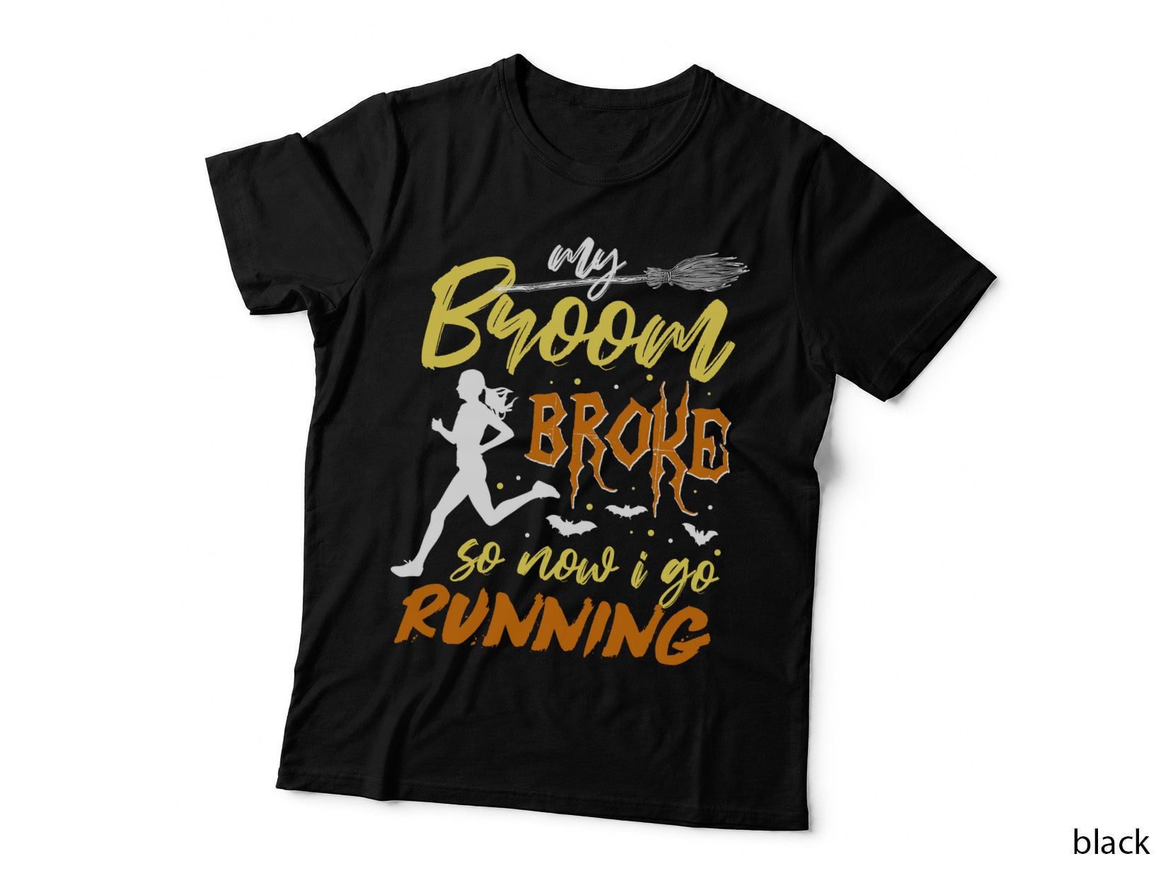 Halloween Broom Broke T-Shirt, Funny Sarcasm Typography, Halloween Apparel