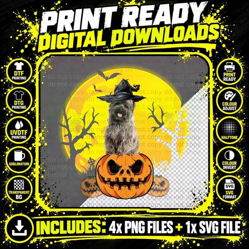 Halloween Cairn Terrier T-Shirt, Spooky Pet Costume Png SVG Digital Bundle