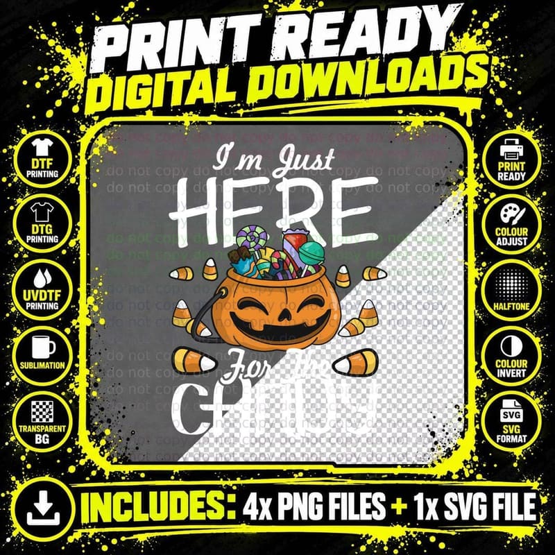 Halloween Candy Bucket T-Shirt, Trick-Or-Treat Costume Png SVG Digital Bundle
