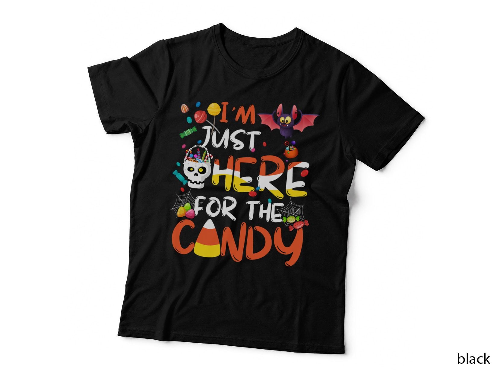 Halloween Candy T-Shirt, Spooky Treats Design, Trick or Treat
