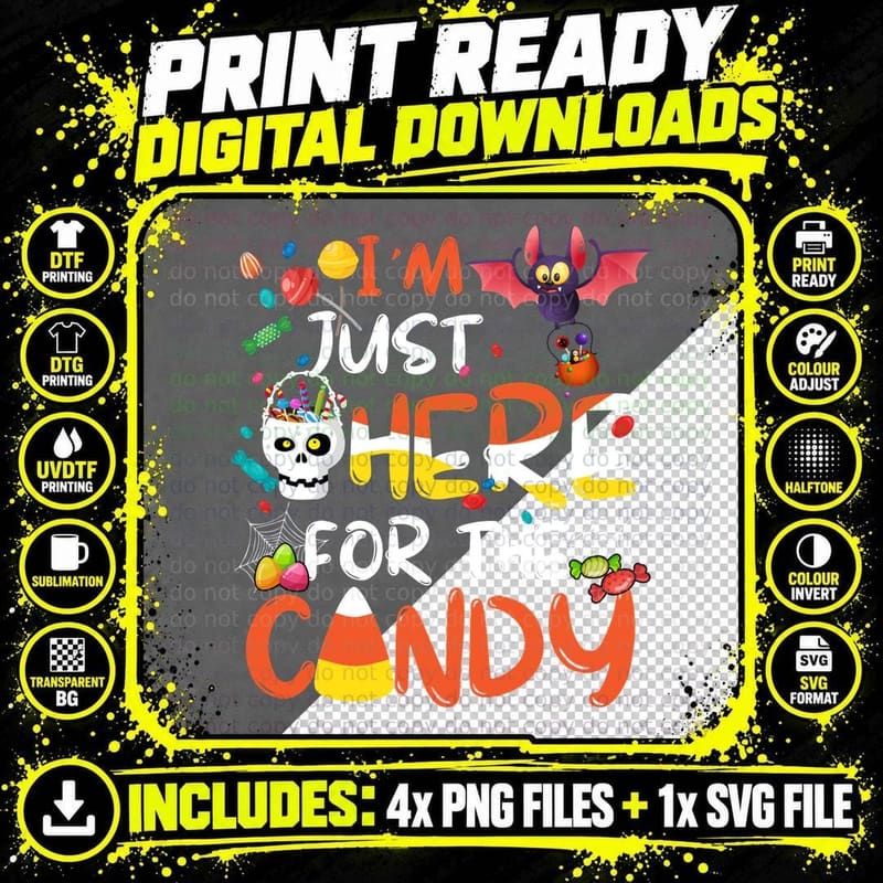 Halloween Candy T-Shirt, Spooky Treats Design Png SVG Digital Bundle