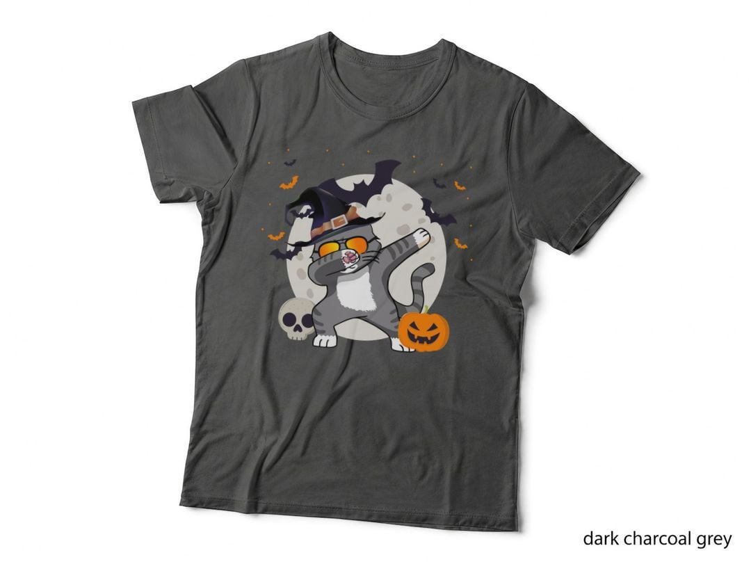 Halloween Dabbing Cat T-Shirt, Spooky Costume Print, Pet Lover Apparel