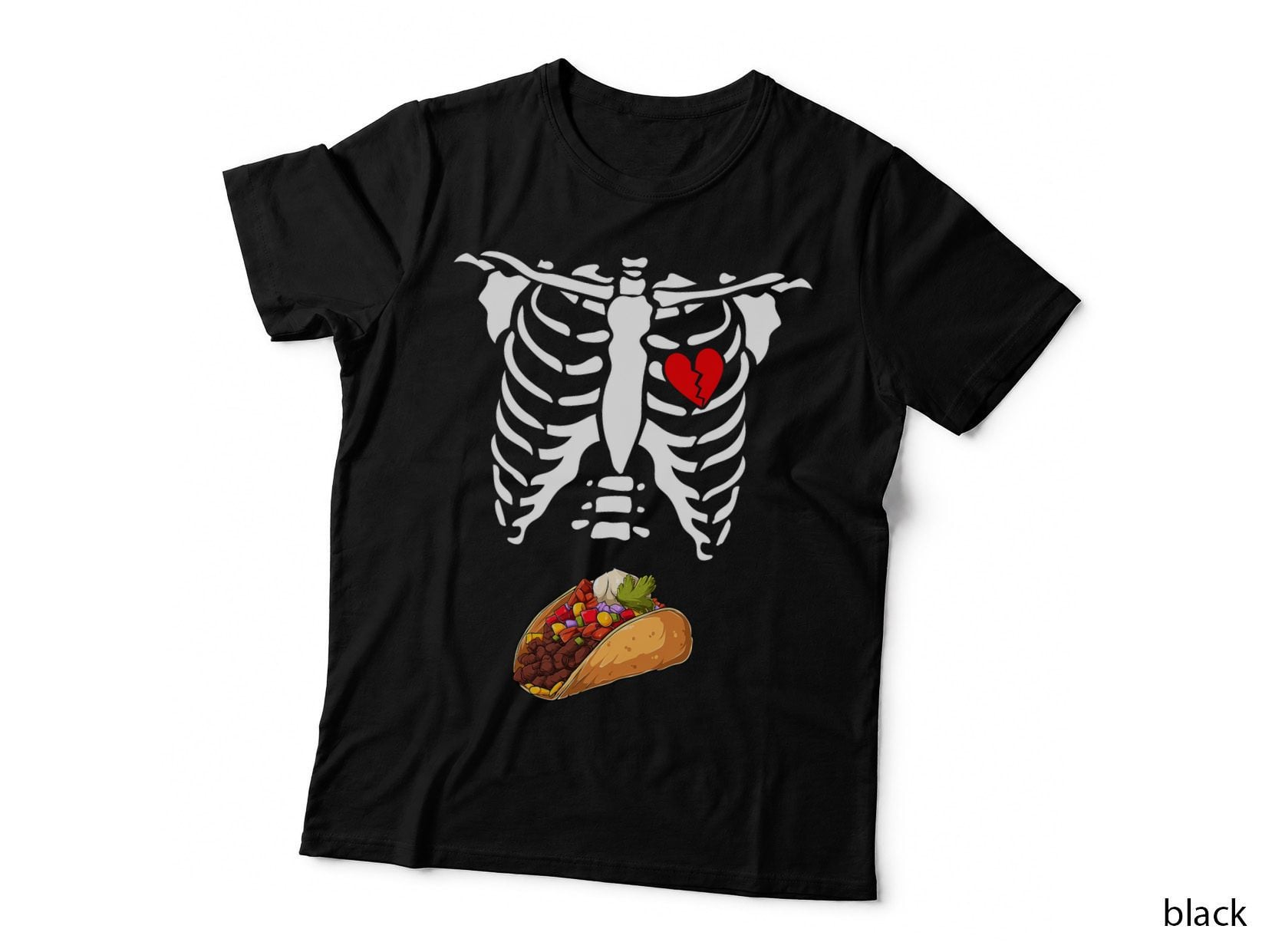 Halloween Dad Skeleton Taco Belly Funny Pregnancy Couple Men T-Shirt