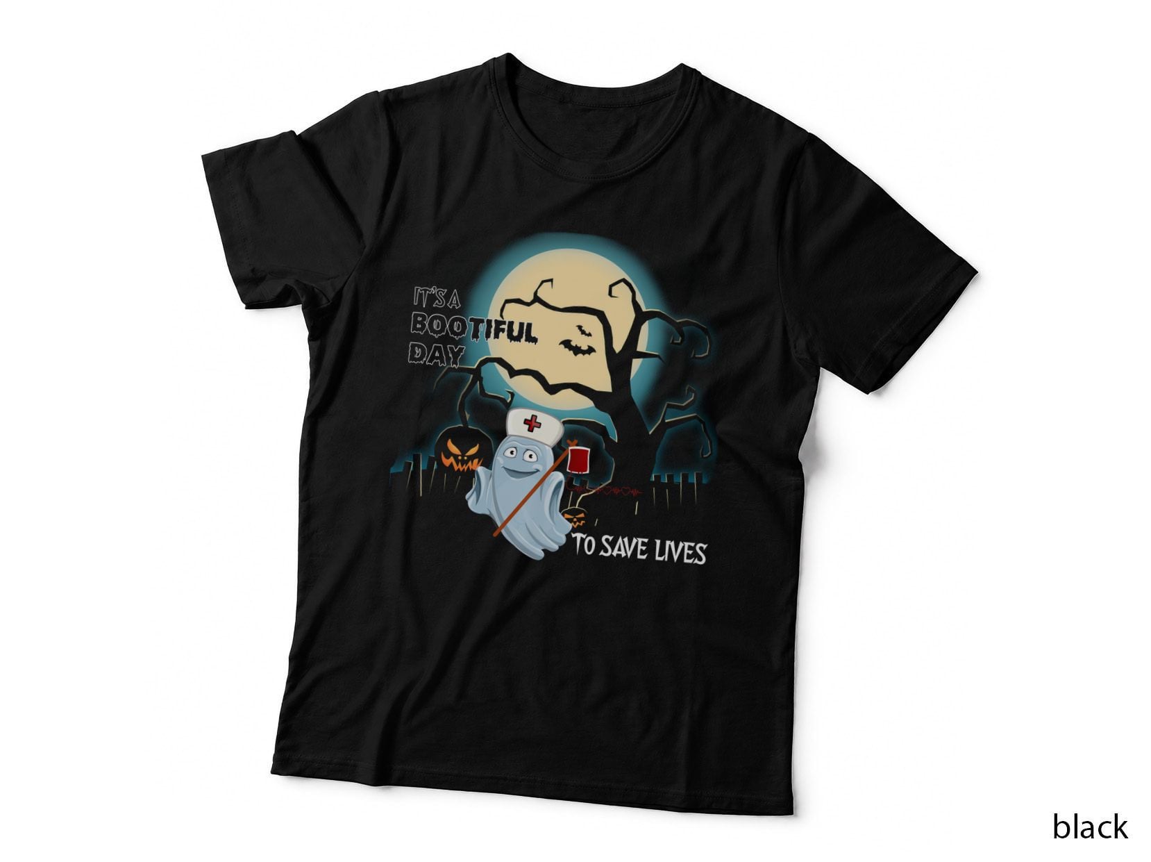 Halloween Ghost Nurse T-Shirt, Spooky Nurse Costume, Halloween Party Wear