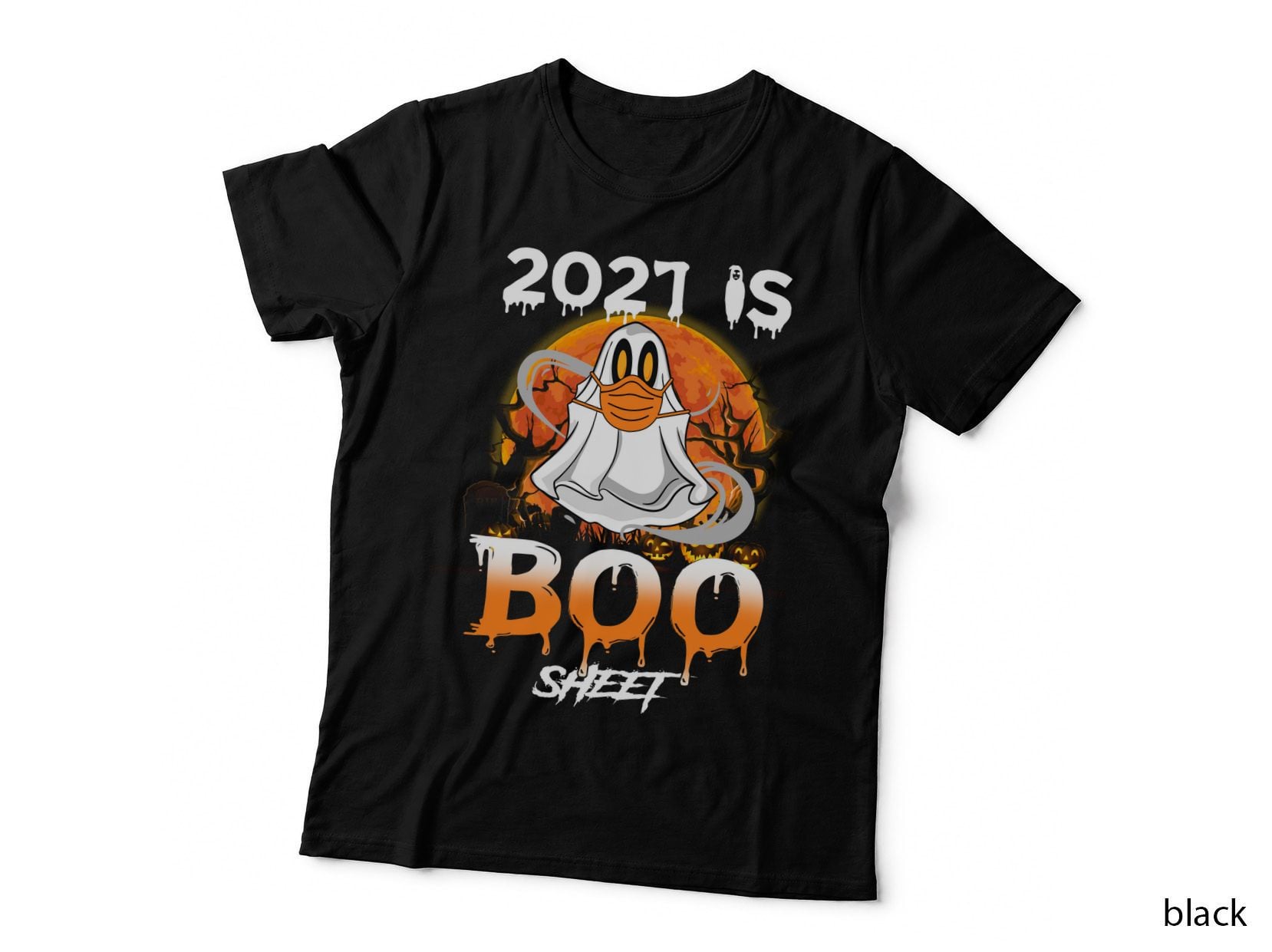 Halloween Ghost T-Shirt, Spooky Mask Design, Boo Sheet
