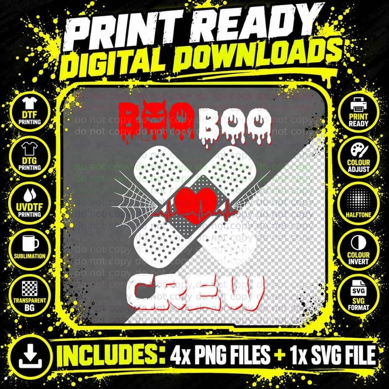 Halloween Heartbeat Boo T-Shirt, Spooky Horror Theme Png SVG Digital Bundle
