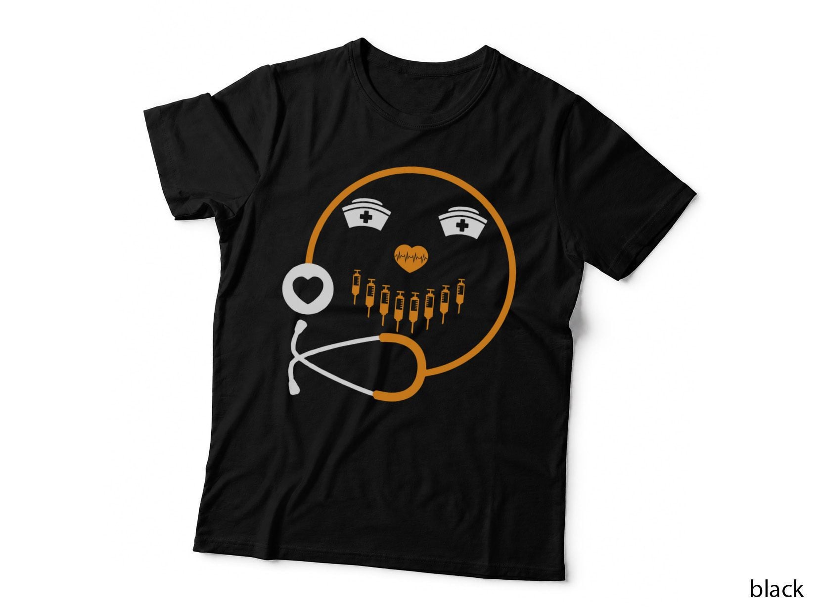 Halloween Heartbeat Syringes T-Shirt, Medical Horror Theme
