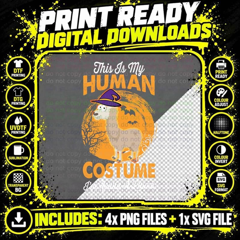 Halloween Llama Witch Costume T-Shirt, Halloween Costume Png SVG Digital Bundle