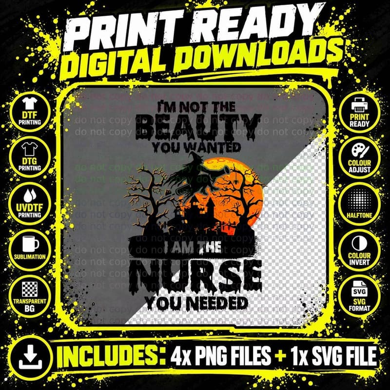 Halloween Nurse T-Shirt, Spooky Horror Theme Png SVG Digital Bundle