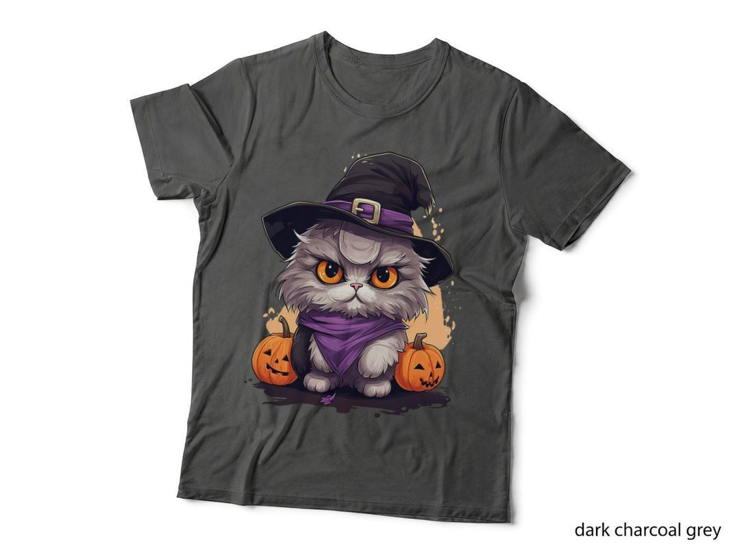 Halloween Persian Cat Witch T-Shirt, Spooky Halloween Print