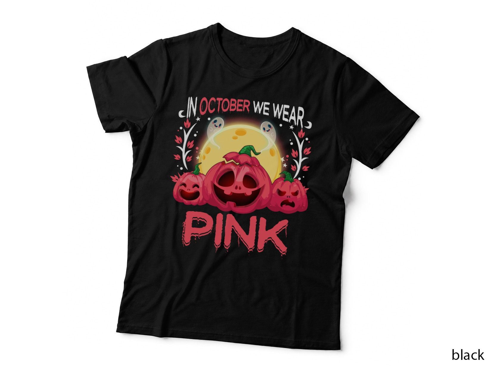 Halloween Pink Pumpkin T-Shirt, Spooky Seasonal Print, Fall Fashion