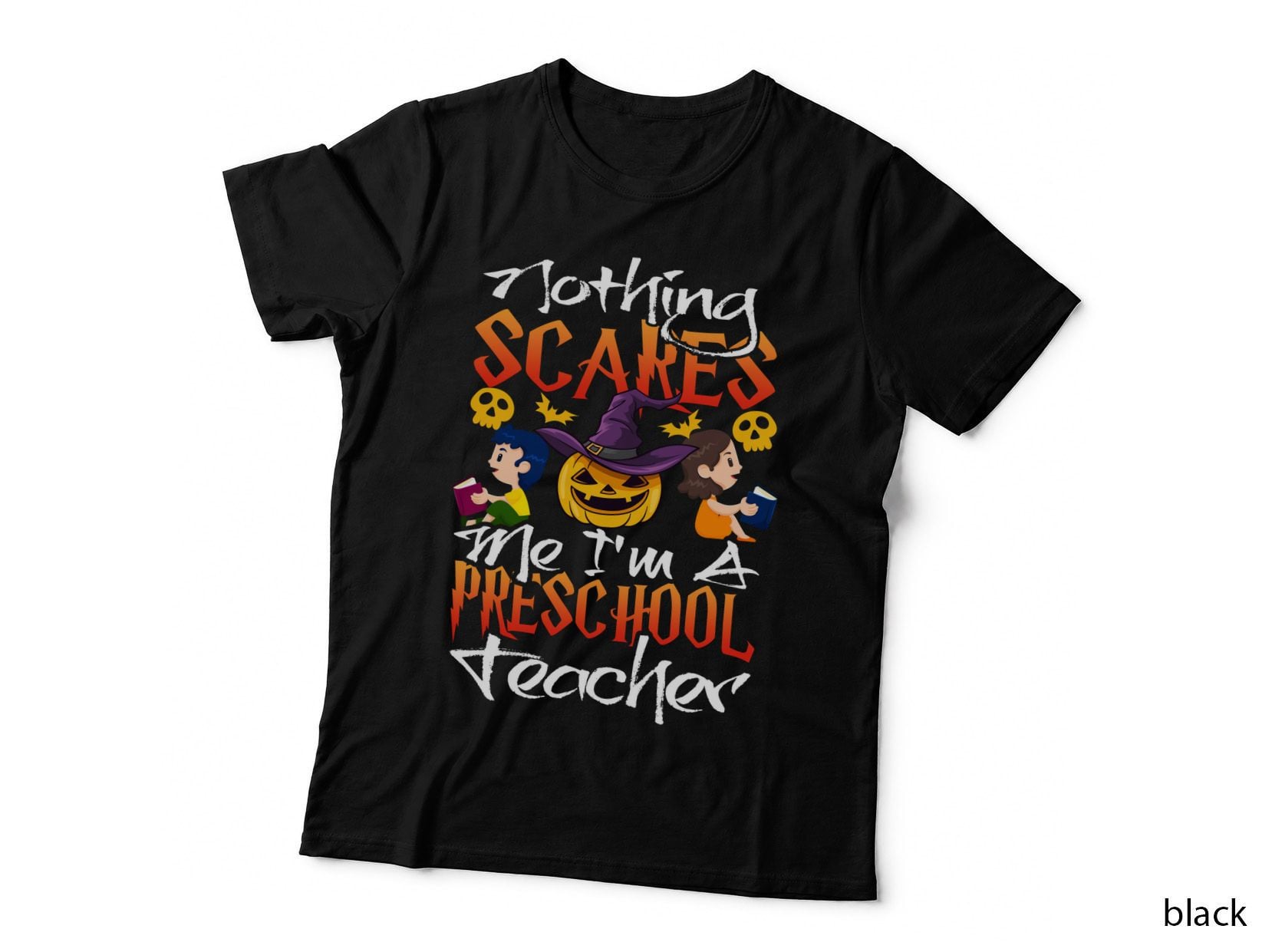 Halloween Preschool Teacher T-Shirt, Spooky Costume, Kids Party Wear