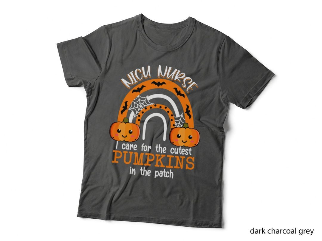Halloween Pumpkin Rainbow T-Shirt, Halloween Costume, Witch Nurse Apparel