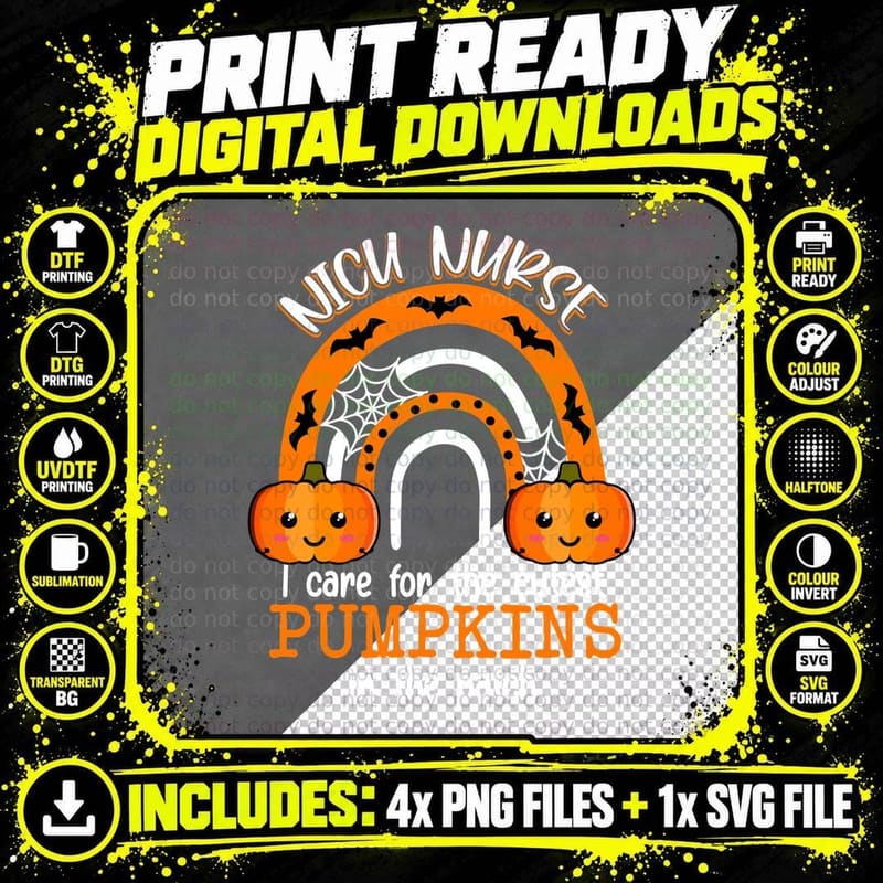 Halloween Pumpkin Rainbow T-Shirt, Halloween Costume Png SVG Digital Bundle