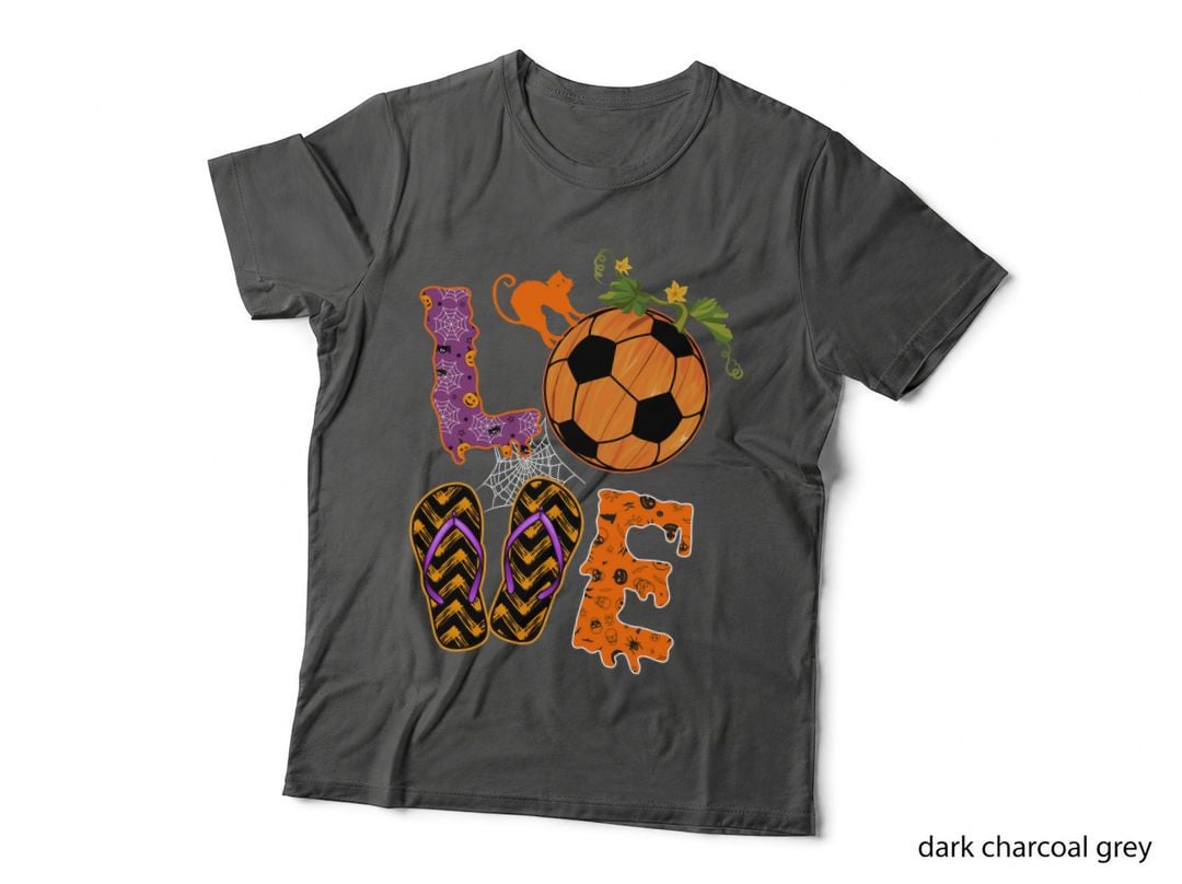 Halloween Pumpkin Soccer Ball Love T-Shirt, Halloween Theme
