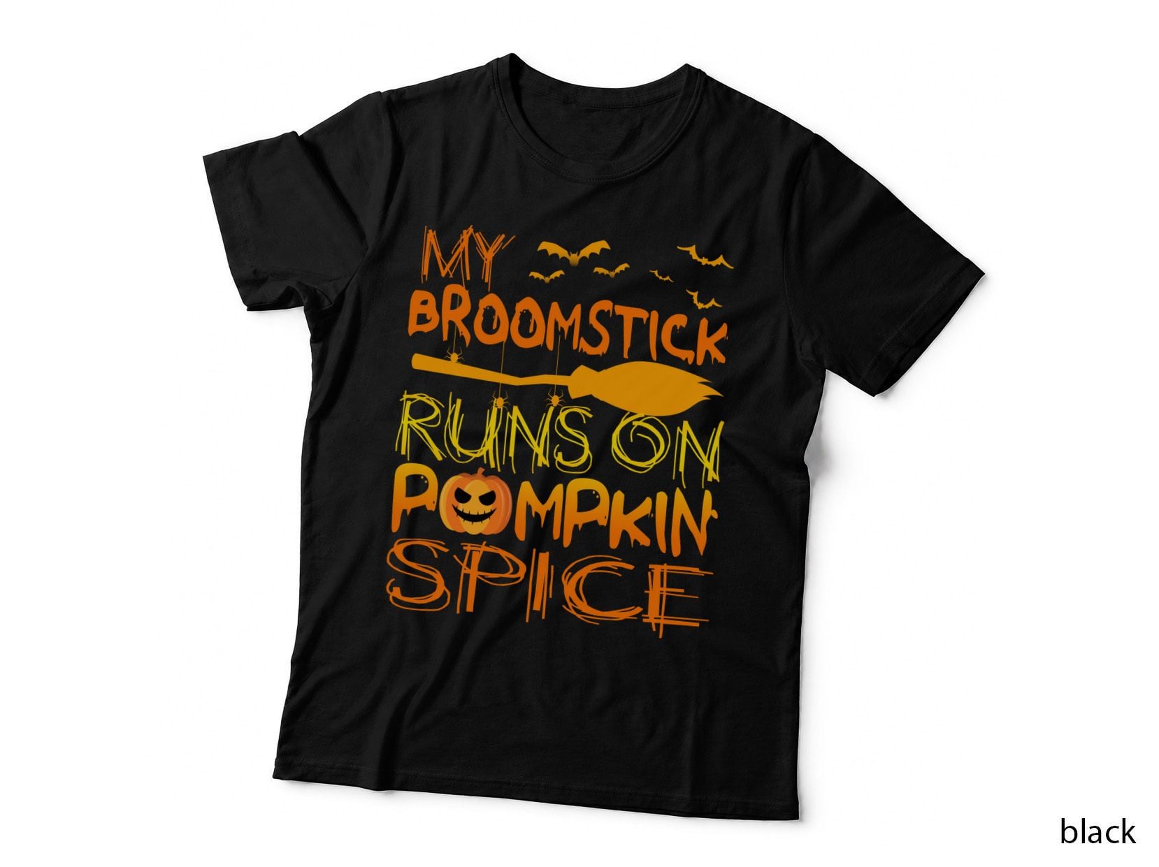 Halloween Pumpkin Spice Broomstick T-Shirt, Funny Halloween Apparel