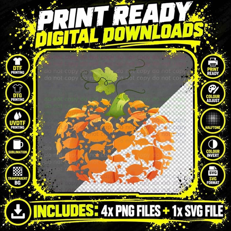 Halloween Pumpkin T-Shirt, Spooky Fall Design Png SVG Digital Bundle