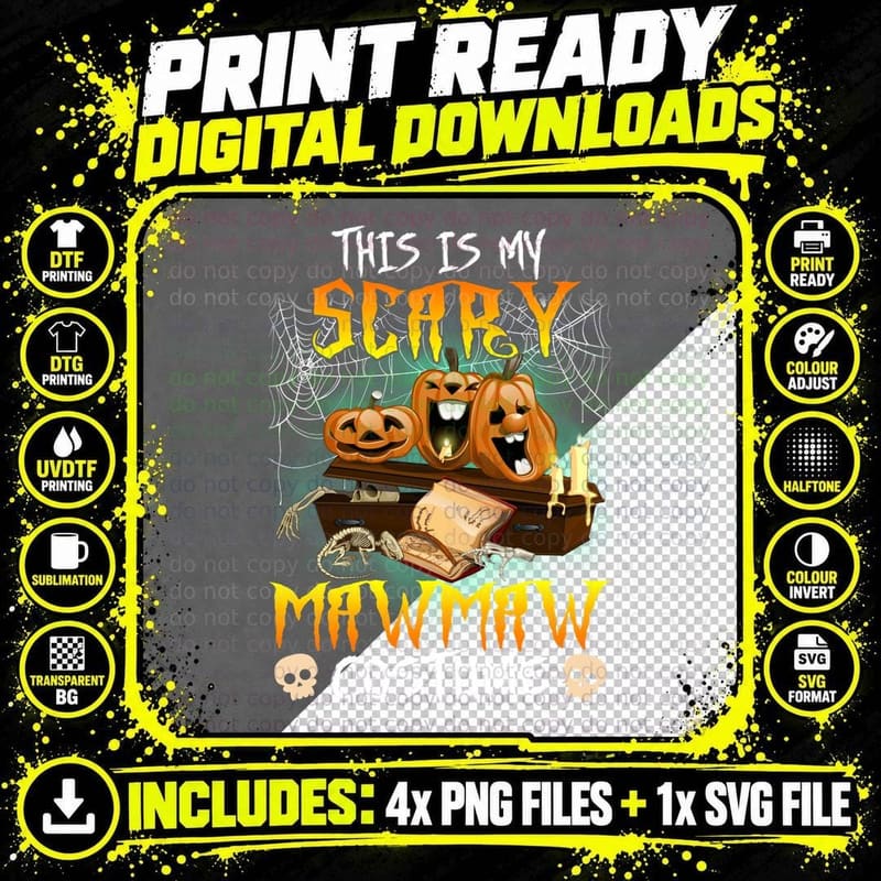 Halloween Pumpkin T-Shirt, Spooky Halloween Design Png SVG Digital Bundle