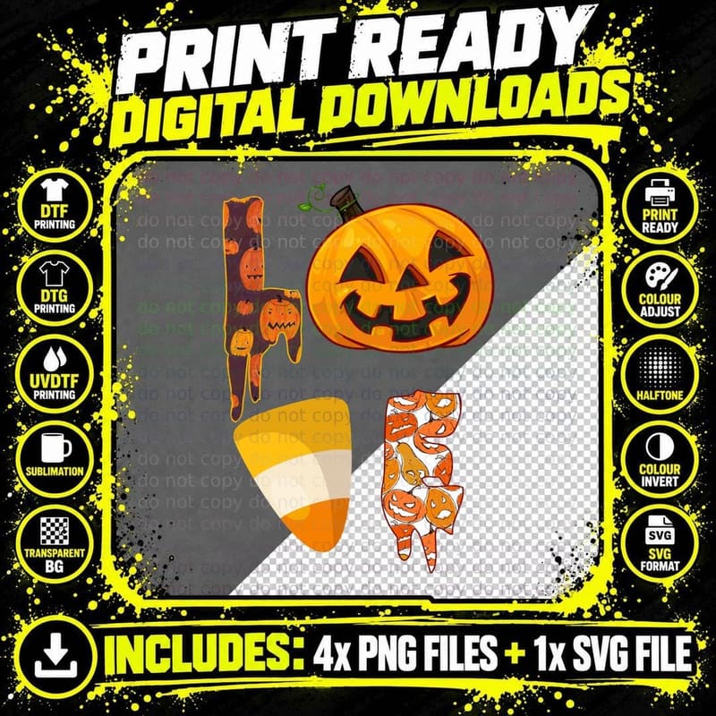 Halloween Pumpkin T-Shirt, Spooky Jack-O'-Lantern Design Png SVG Digital Bundle