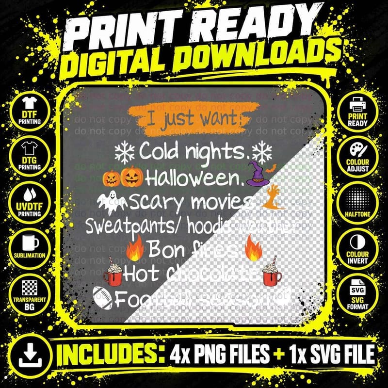 Halloween Pumpkin T-Shirt, Spooky Night Theme Png SVG Digital Bundle