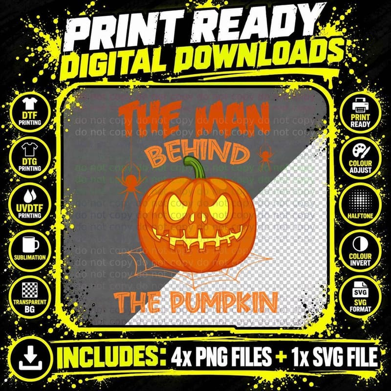 Halloween Pumpkin T-Shirt, Spooky Scarecrow Theme Png SVG Digital Bundle