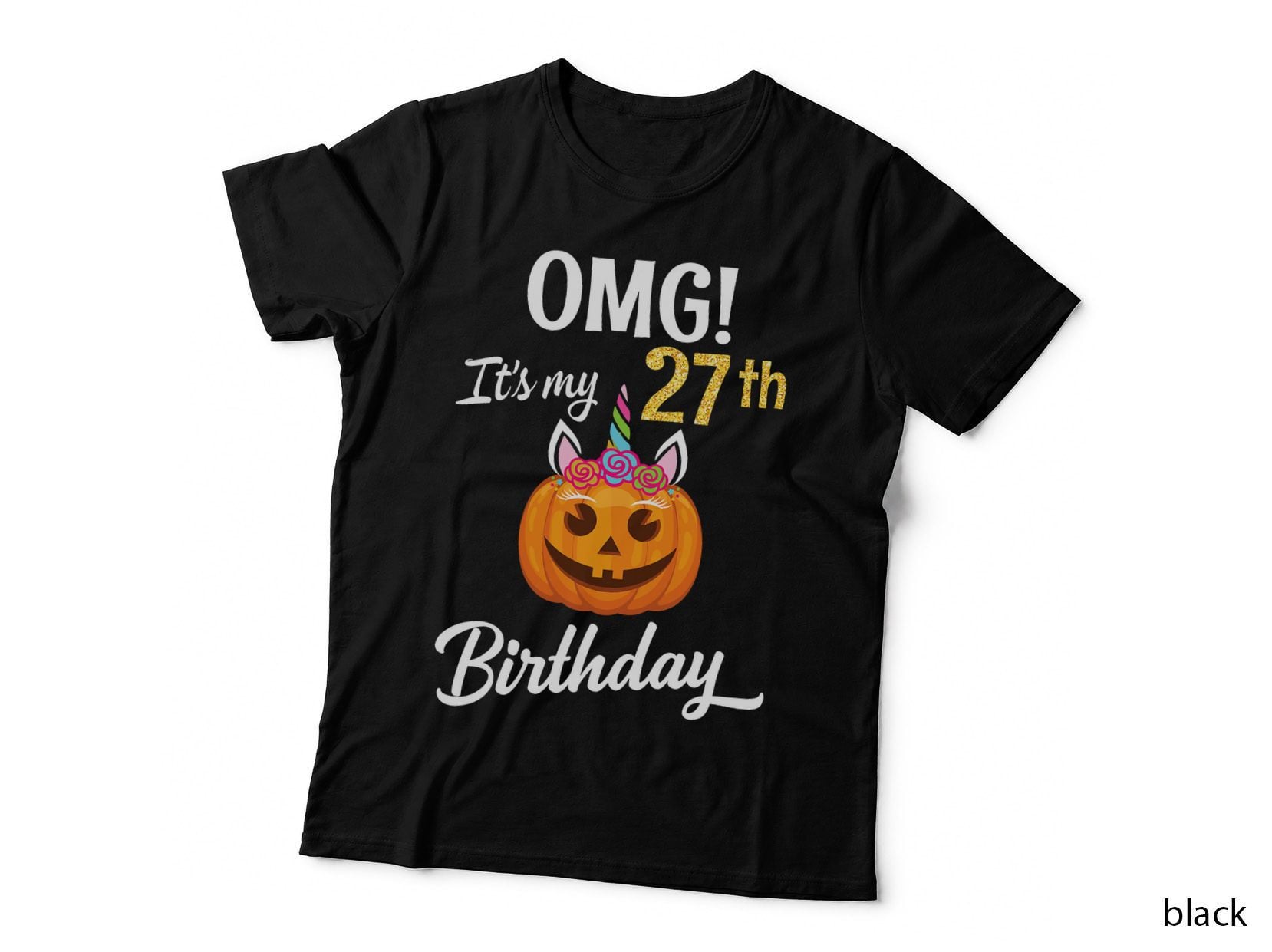 Halloween Pumpkin Unicorn Birthday T-Shirt, Halloween Costume