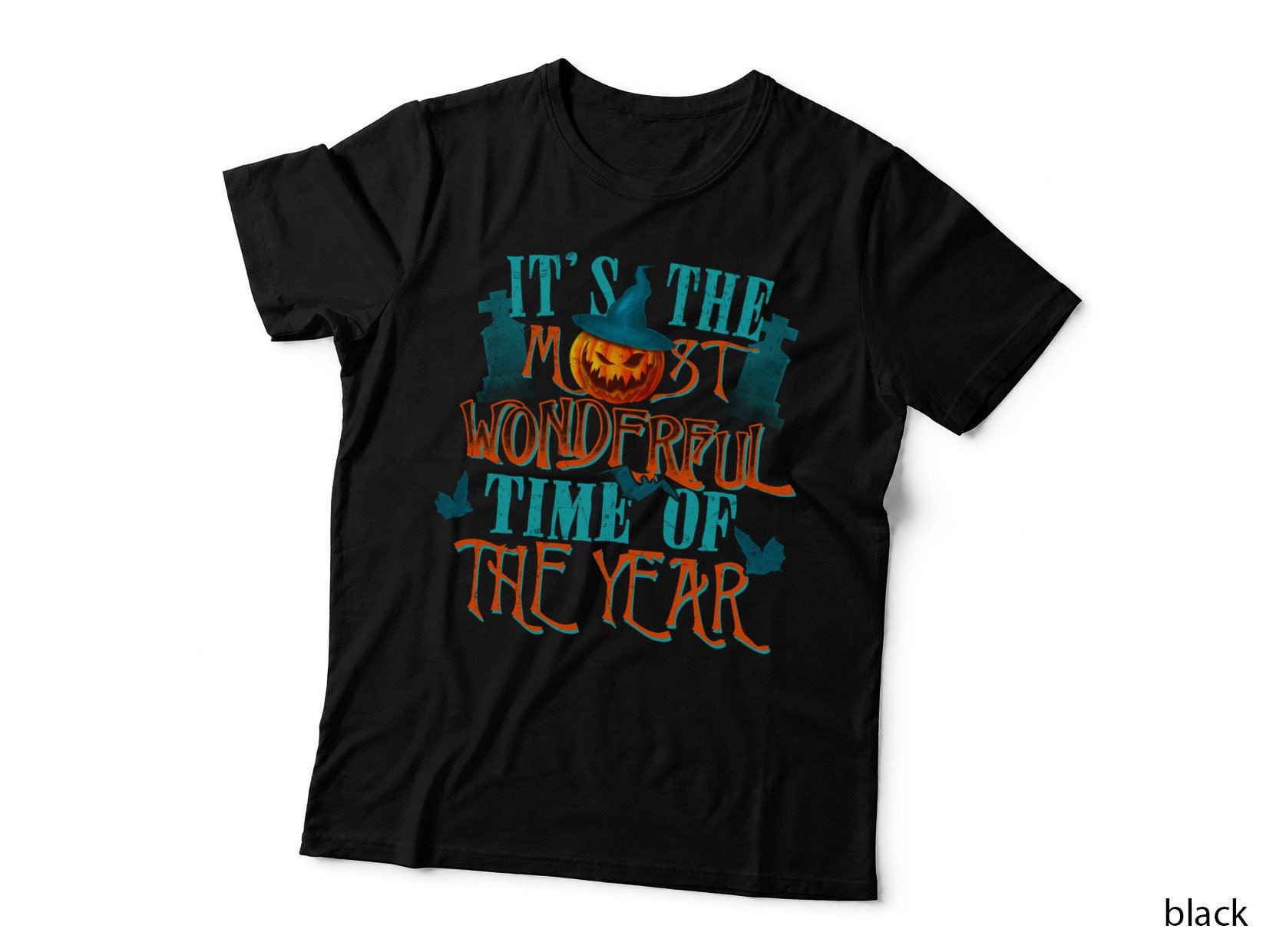 Halloween Pumpkin Witch Hat T-Shirt, Spooky Halloween Theme