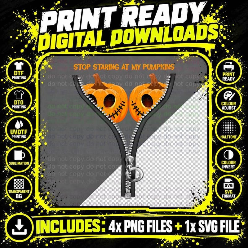 Halloween Pumpkin Zipper T-Shirt, Funny Sarcasm Png SVG Digital Bundle