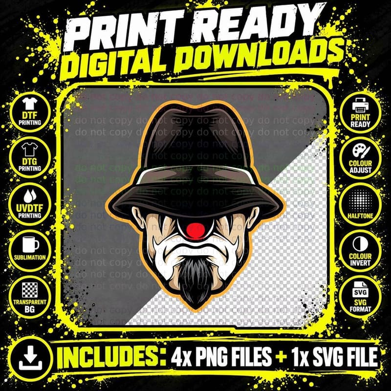 Halloween Scary Clown Cholo Shirt Gangster T-Shirt Png SVG Digital Bundle