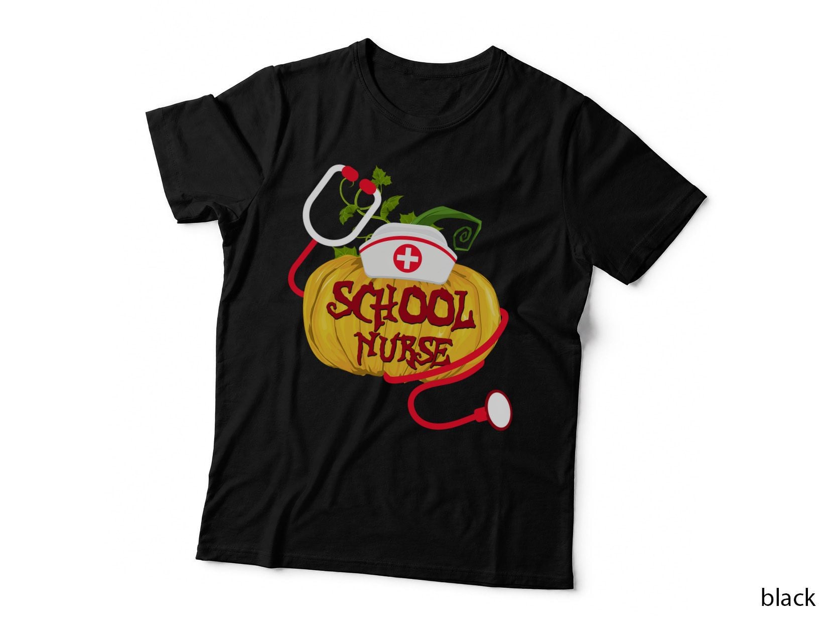 Halloween School Nurse Pumpkin T-Shirt, Halloween Costume