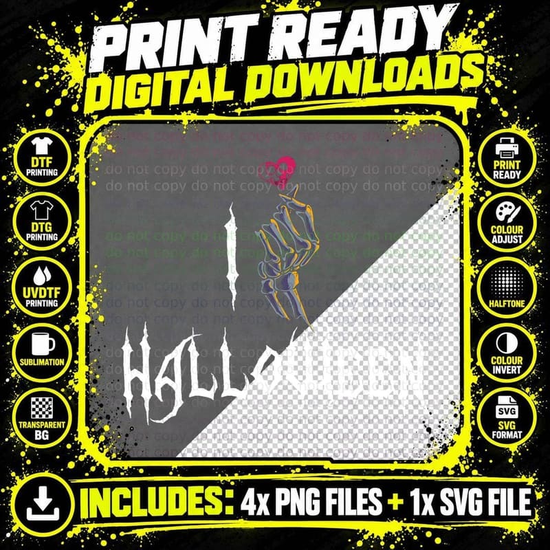 Halloween Skeleton Rose T-Shirt, Gothic Floral Design Png SVG Digital Bundle